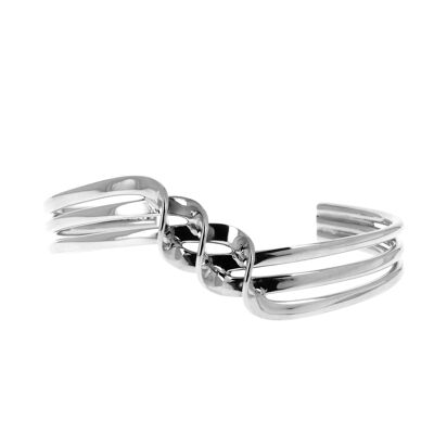 Silver bracelet three twists