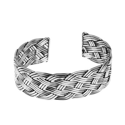Woven silver bracelet
