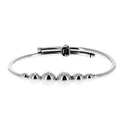 Bracelet en argent six boules dégressives jonc