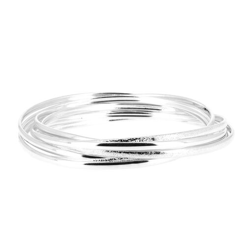 Bracelet en argent lisse et brillant semainier