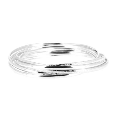 Bracelet en argent lisse et brillant semainier