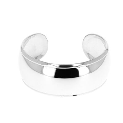 Cuff silver bracelet with border