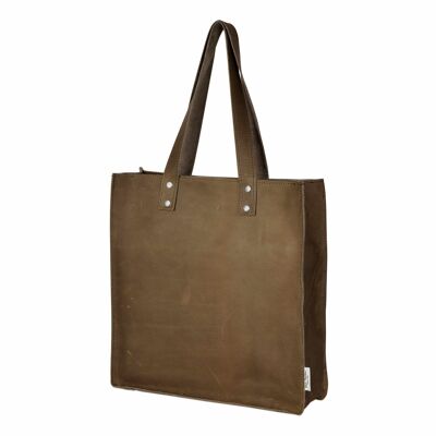 Leather shopper Brown