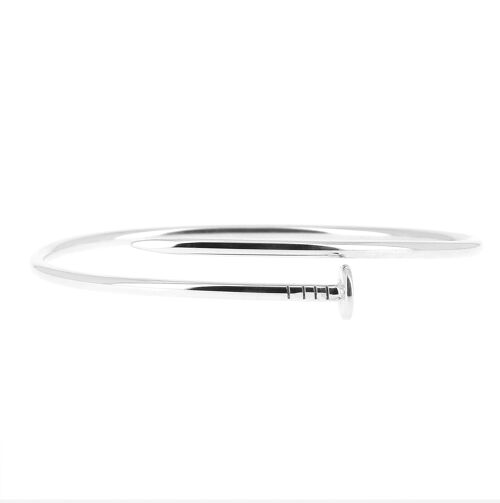 Bracelet jonc clou en argent massif