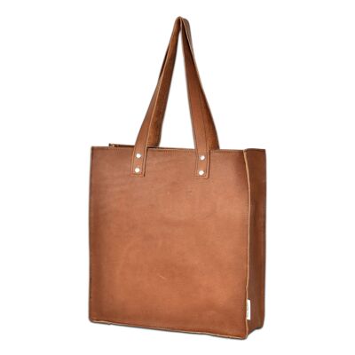 Bolso shopper de piel Cognac