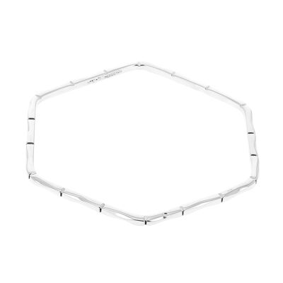 Hexagon shaped silver bangle bracelet