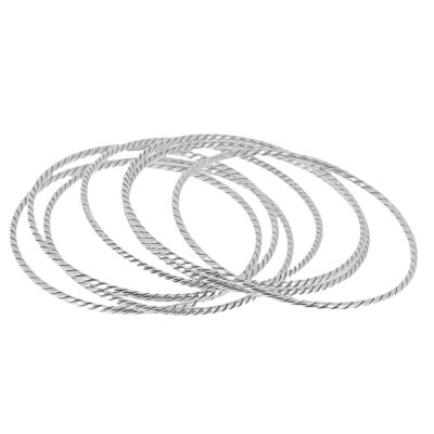 Weekly silver 7 loose twisted rings
