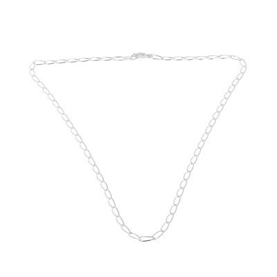 Silver rectangular link chain 48 cm