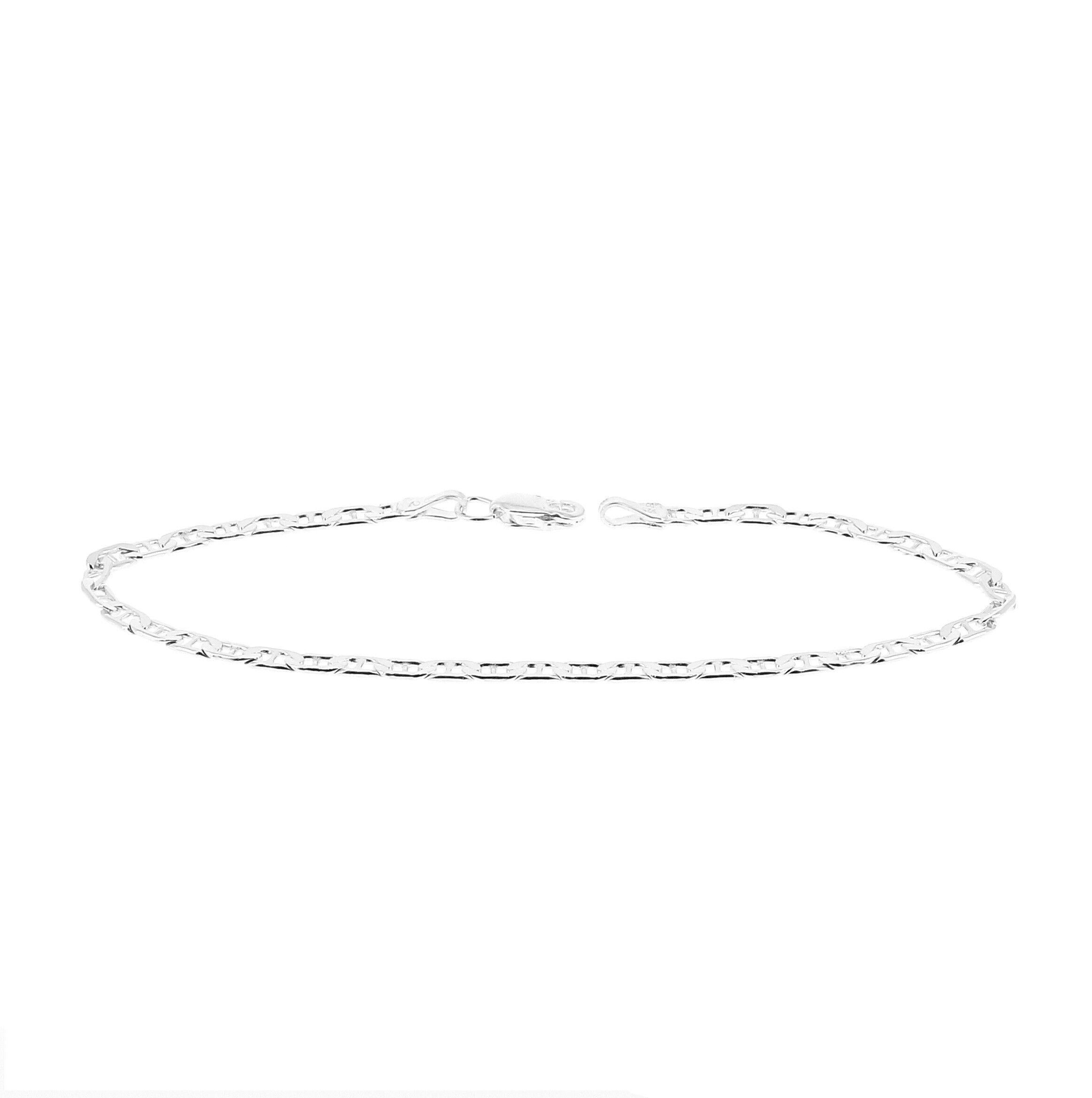 Marineblaues Mesh-Silberarmband