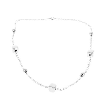 collar de cadena de plata