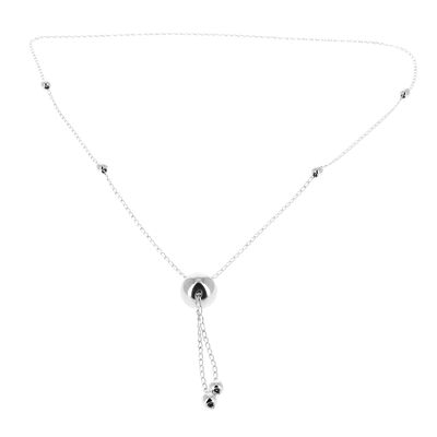 Small balls smooth silver necklace