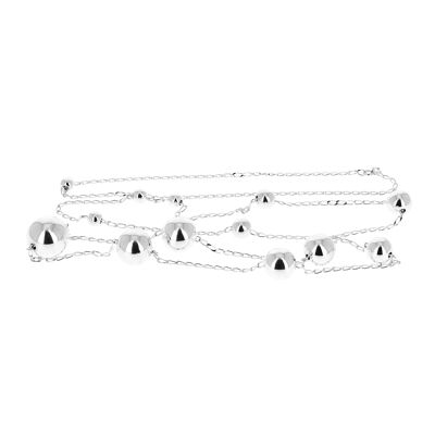 Collier en argent genre sautoir aux treize boules