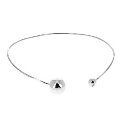 Silver choker two balls