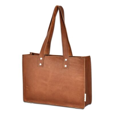 Borsa a mano in pelle Cognac