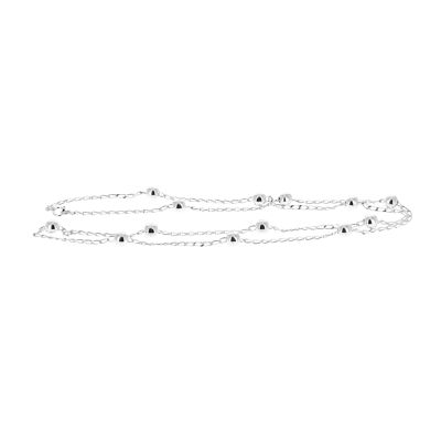 Silver necklace chain and balls 65 cm