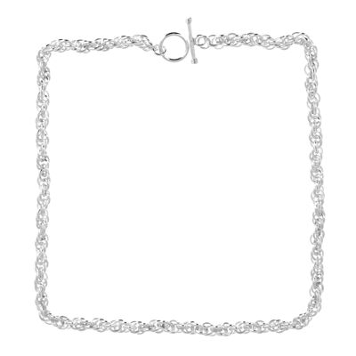 Beautiful round link silver necklace