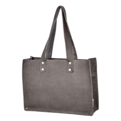 Leather handbag Gray