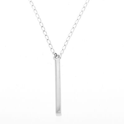 Collier en argent chaîne et fin rectangle