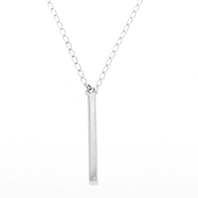 Silver necklace chain and thin rectangle