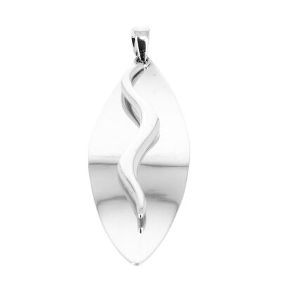 Mirror leaf silver pendant