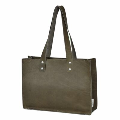 Lederhandtasche Olive