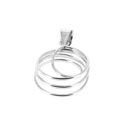 Curled rod silver pendant