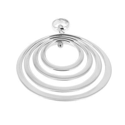 Silver pendant four decreasing circles