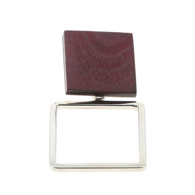 Silver and square rosewood pendant