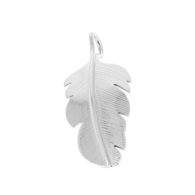 feather silver pendant