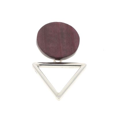 Silver and rosewood triangle and round pendant