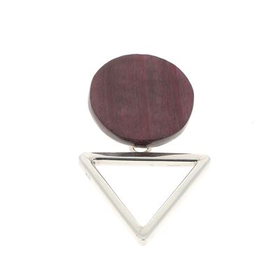 Silver and rosewood triangle and round pendant