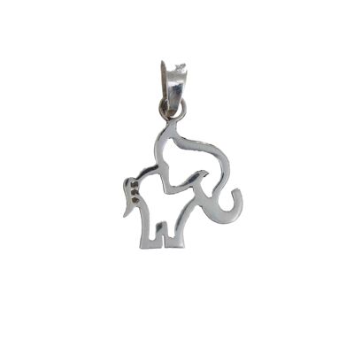 Ciondolo elefante in argento sterling