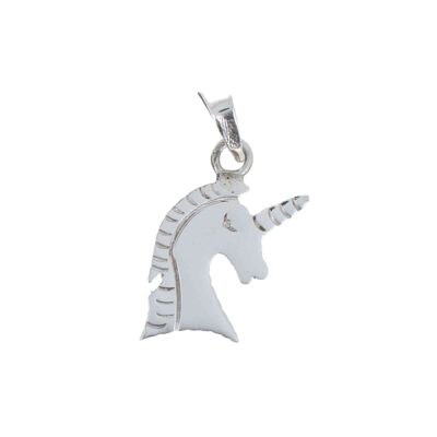 Solid silver unicorn pendant
