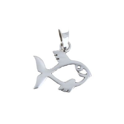Fish pendant in sterling silver