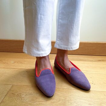 Slippers PIA cuir Lilas 5