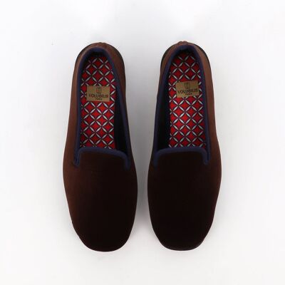 LEO Mocha Velvet Slipper