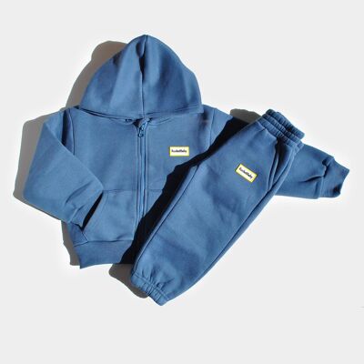 Baby Jumpsuit Set with Zip and Hood Blue
