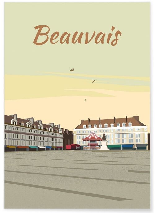 Affiche illustration de la ville de Beauvais