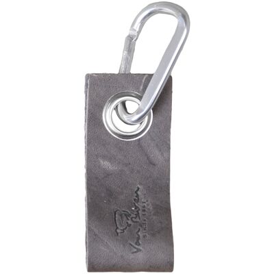 Leather key ring Gray