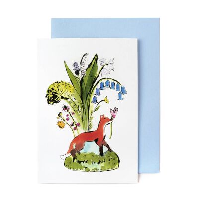 Fox with Wildflowers card