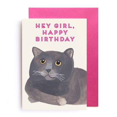 Hey Girl, Happy Birthday Suave Kitty Card