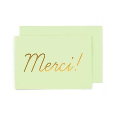 Luxe Foil Merci! Gold + Mint with gold envelope seal