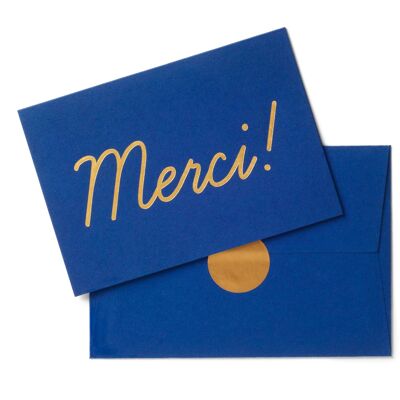 Luxe Merci! Gold Foil on Navy card with gold env seal