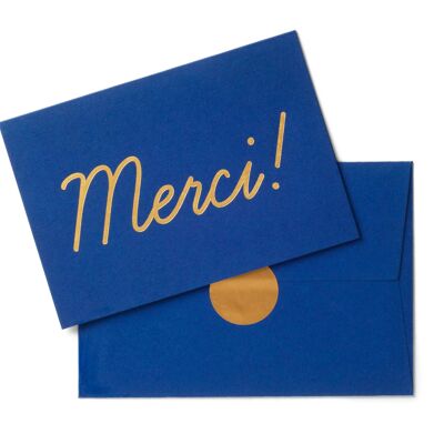 Luxe Merci! Set of 5 in Navy/ gold foil + gold env seals