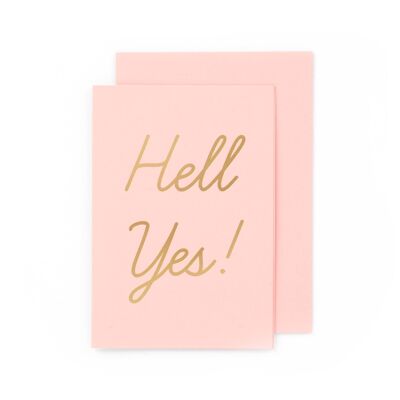 Luxe Type Hell Yes! card with gold foil + gold env seal