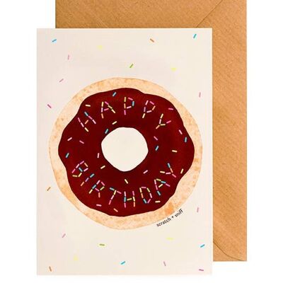 SCRATCH + SNIFF Chocolate Happy Birthday Sprinkles Donut