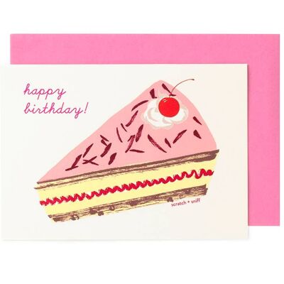 SCRATCH + SNIFF scented Jam Sponge Cake Happy Birthday card