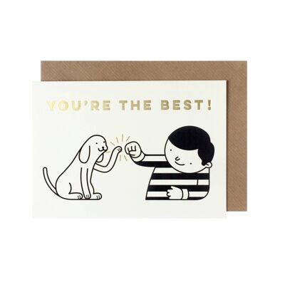 You're The Best! Dog Hi Five Best Friend - black/gold foil
