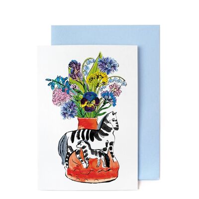Zebra Mother + Child with Flower Posy