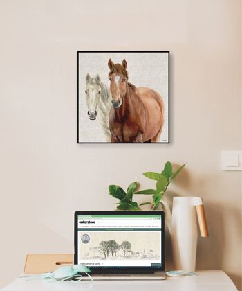 Tableau d'art mural, Paire de chevaux, Ash & Star, Jane Bannon 2